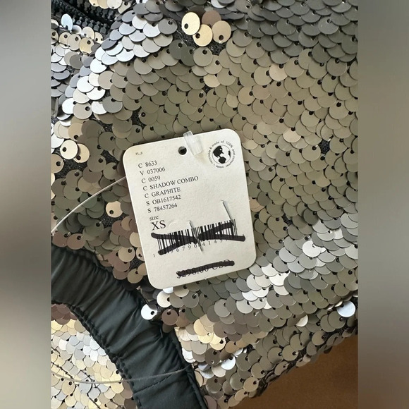 Free People Movement Hit The Slopes Sequin Jacket, Silver, X-Small, MSRP $298 - Picture 6 of 14